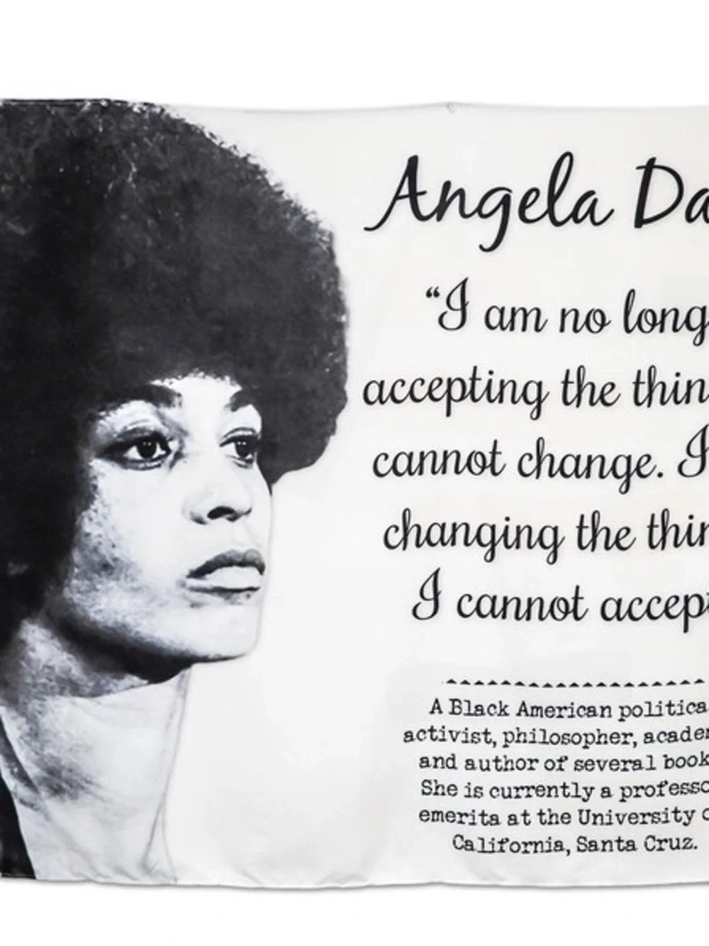 Angela Davis Quote Wall Art Poster - Black & White